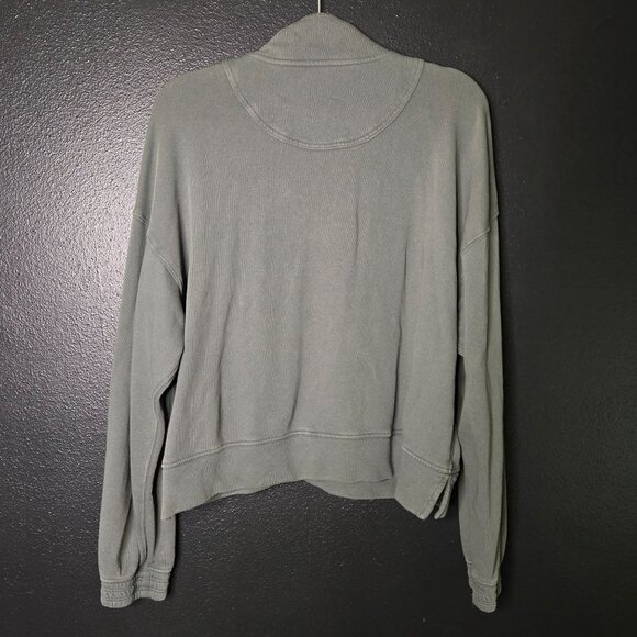Aerie Women's M Grey Half-Zip Pullover Sweatshirt - Picture 2 of 10